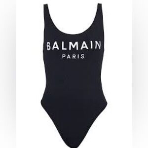 Balmain Logo, One Piece Swimsuit, NWT size 44, Black